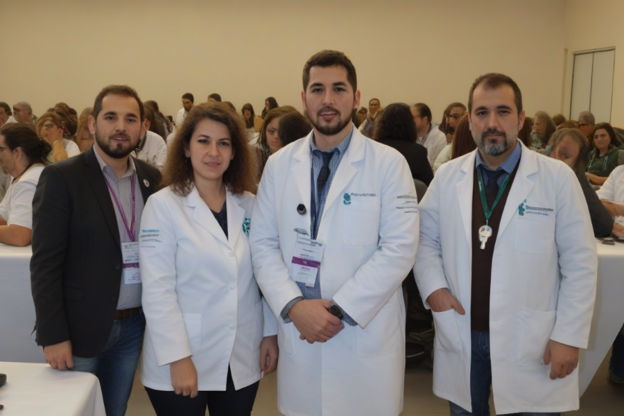 Un grupo grande de veterinarios posando en un congreso