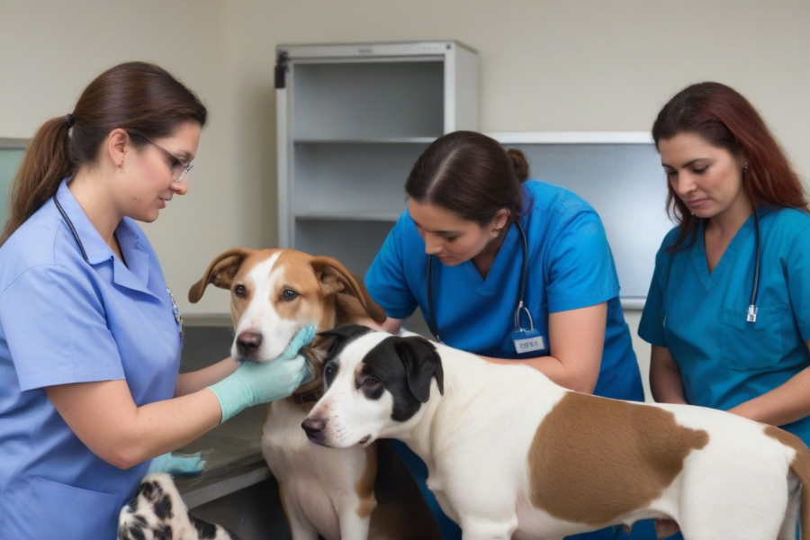 Tres doctores veterinarios que son autónomos