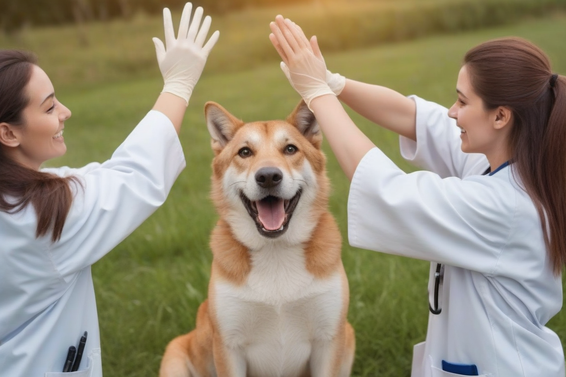 Veterinarios felices y exitosos